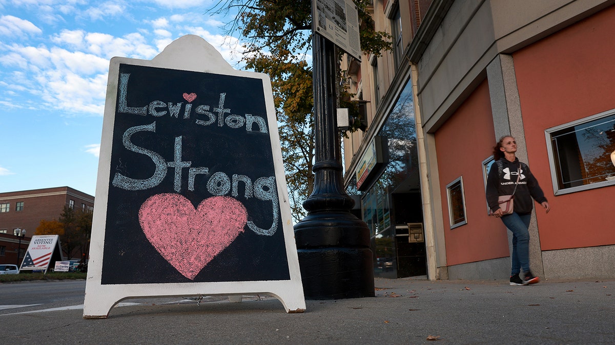 A sign that reads, "Lewiston Strong"