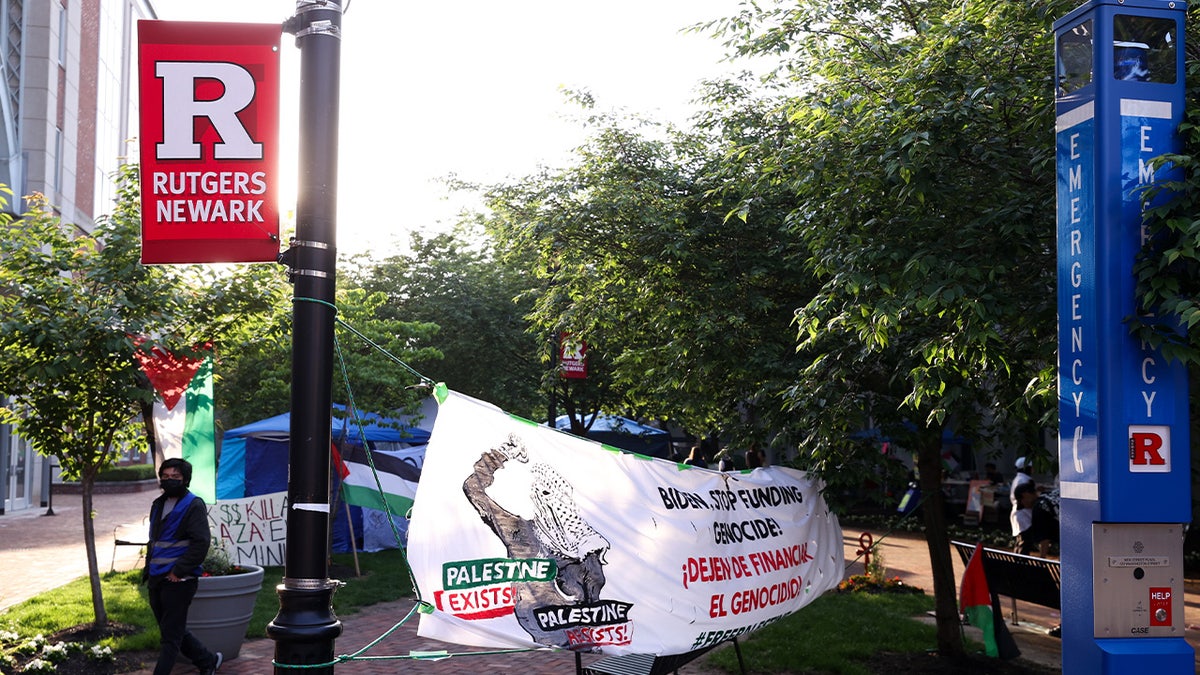 Students of Rutgers University set up Gaza solidarity encampment