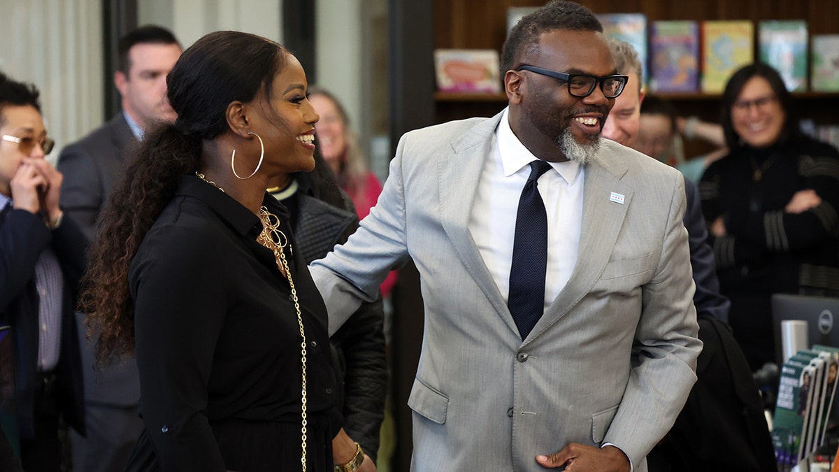 Chicago Mayor Brandon Johnson and CTU President Stacy Davis Gates