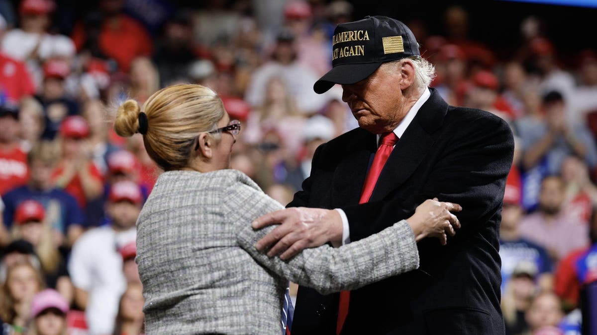 Carmen Ramirez, whose daughter Minelys Zoe Rodriguez Ramirez went missing and was found dead near a Georgia Walmart in October, embraces Republican presidential nominee, former President Donald Trump