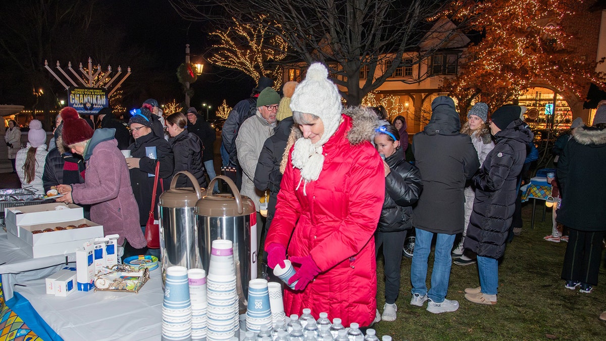 Hanukkah menorah in Lake Forest, Illinois