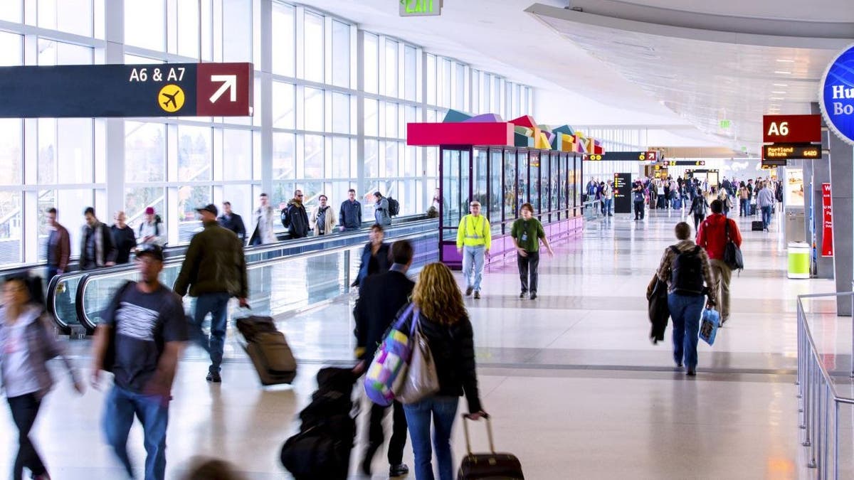 Travelers in Sea-Tac Airport