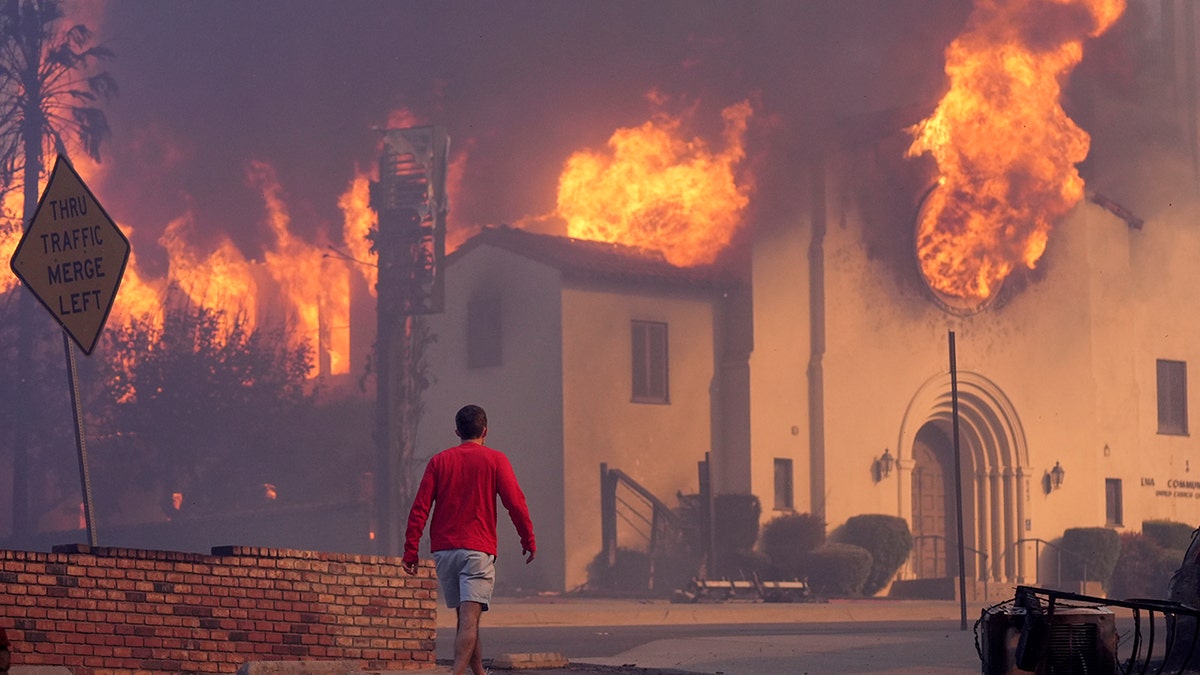 burning Altadena Community Church