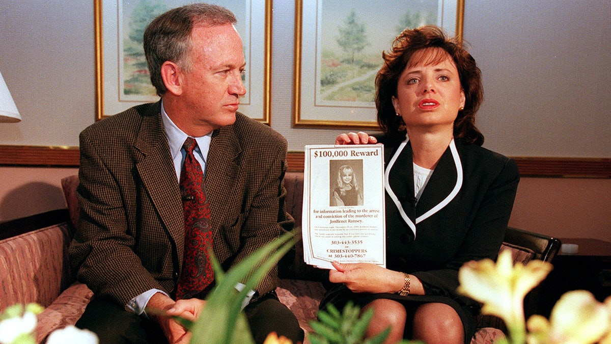 JonBenet Ramsey's parents speaking with the media