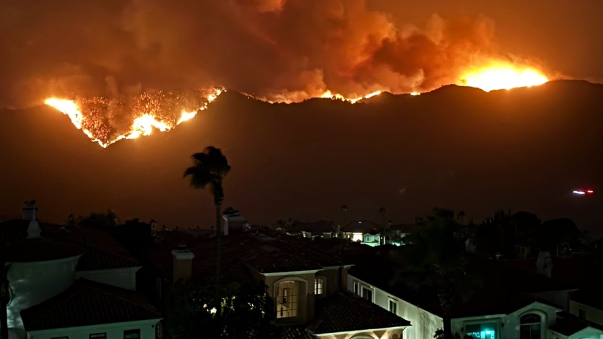 Fires over mountains near Mallen's neighborhood