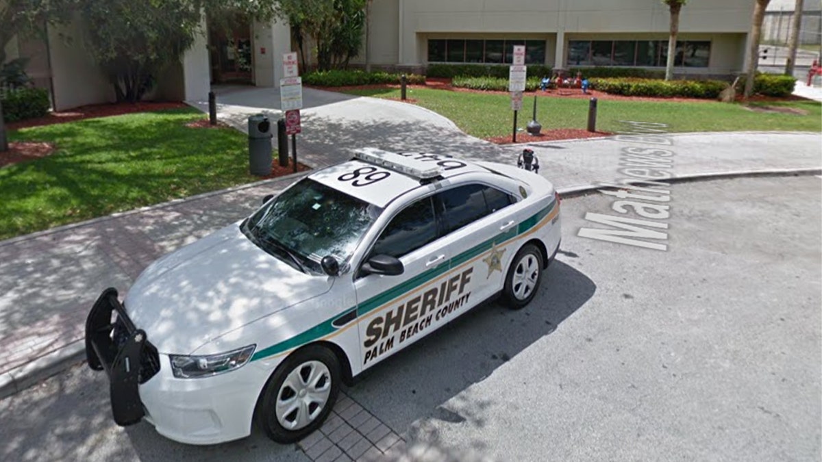 A Palm Beach County Sheriff's Office cruiser is pictured outside Palm Beach County Jail.