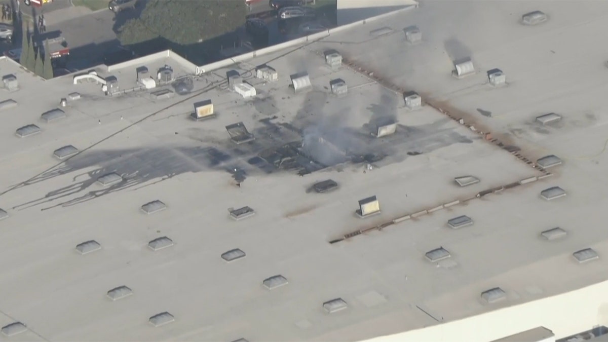 Smoke at a warehouse in California