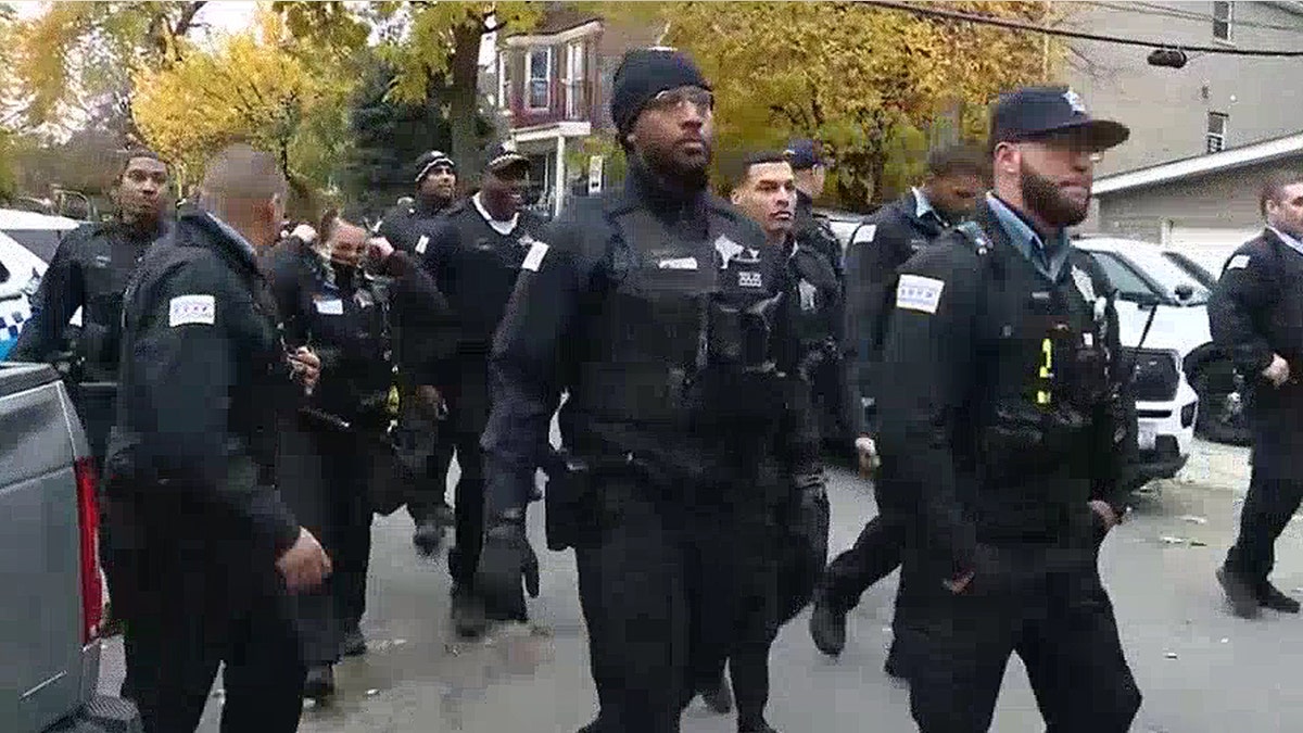 Police officers in Chicago's Little Village