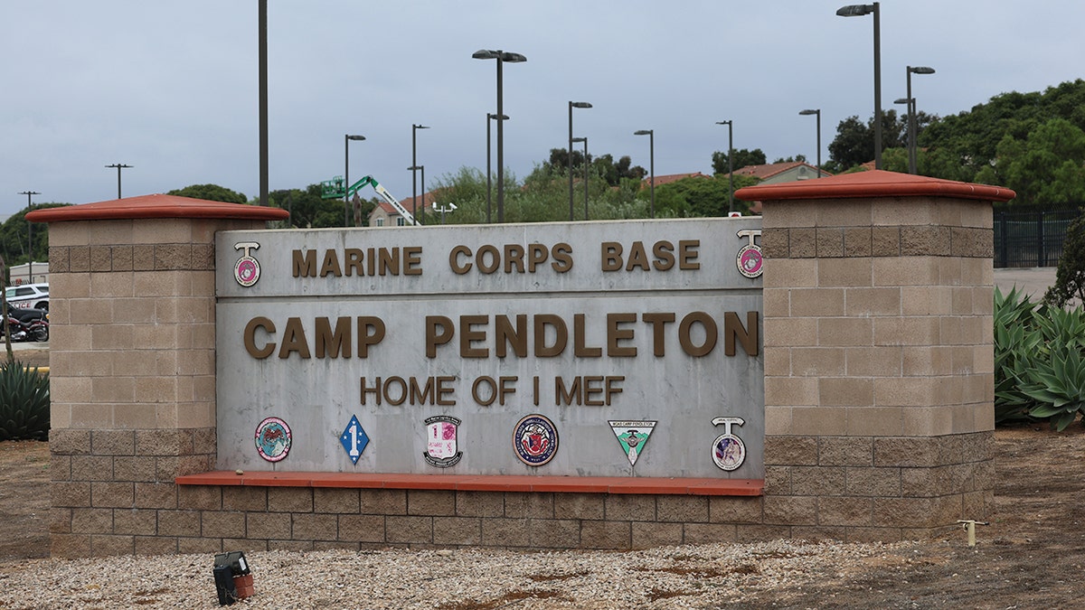 sign of camp pendleton on base