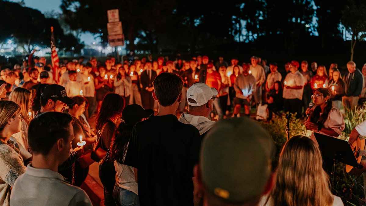 Students at Charlie Kirk vigil Vanguard University