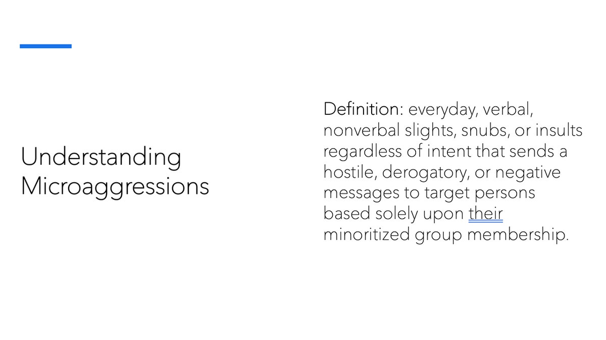 Definition of microaggressions on powerpoint slide