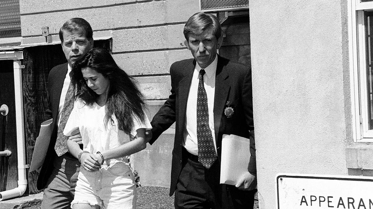 Amy Fisher being arrested.