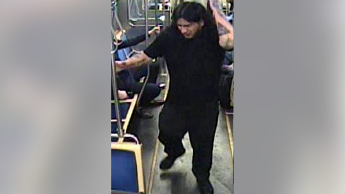 The attacker was caught on train surveillance footage