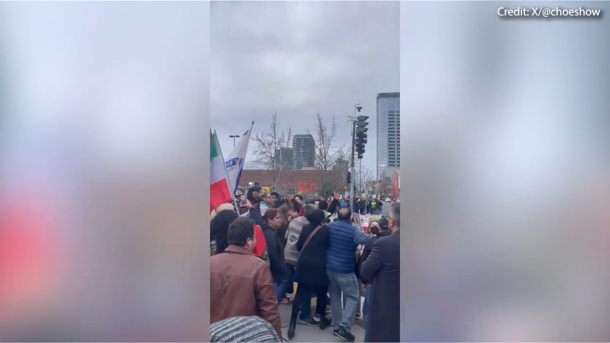 Protesters clashing over multiple causes.