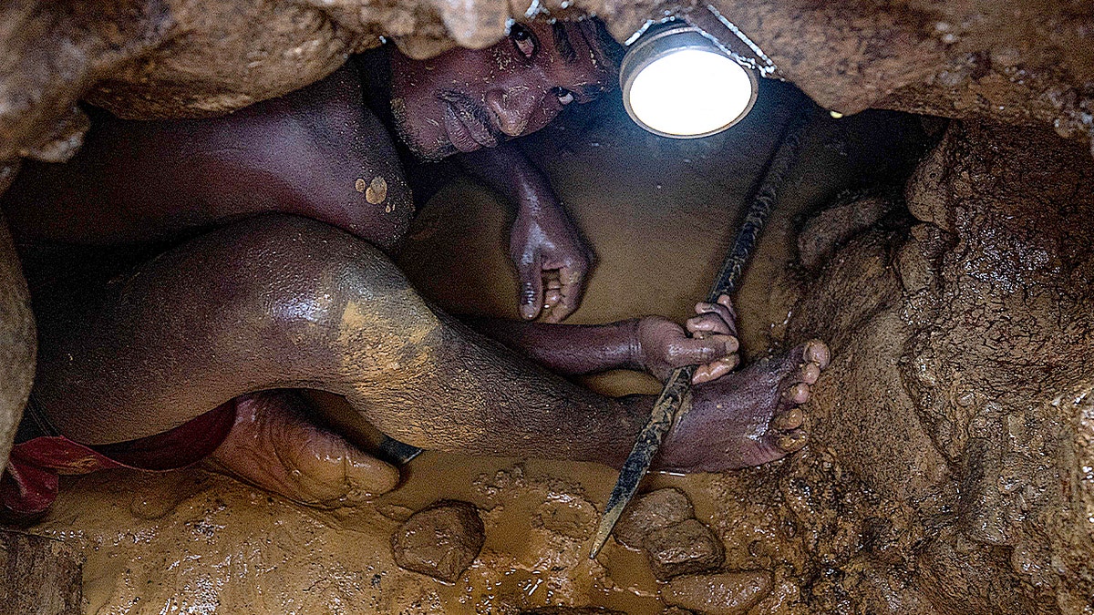 A man in a mine.
