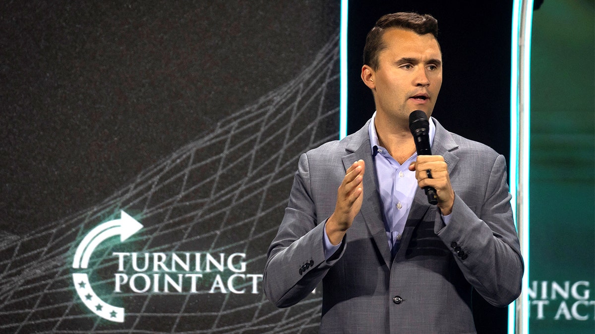 Charlie Kirk speaks at event