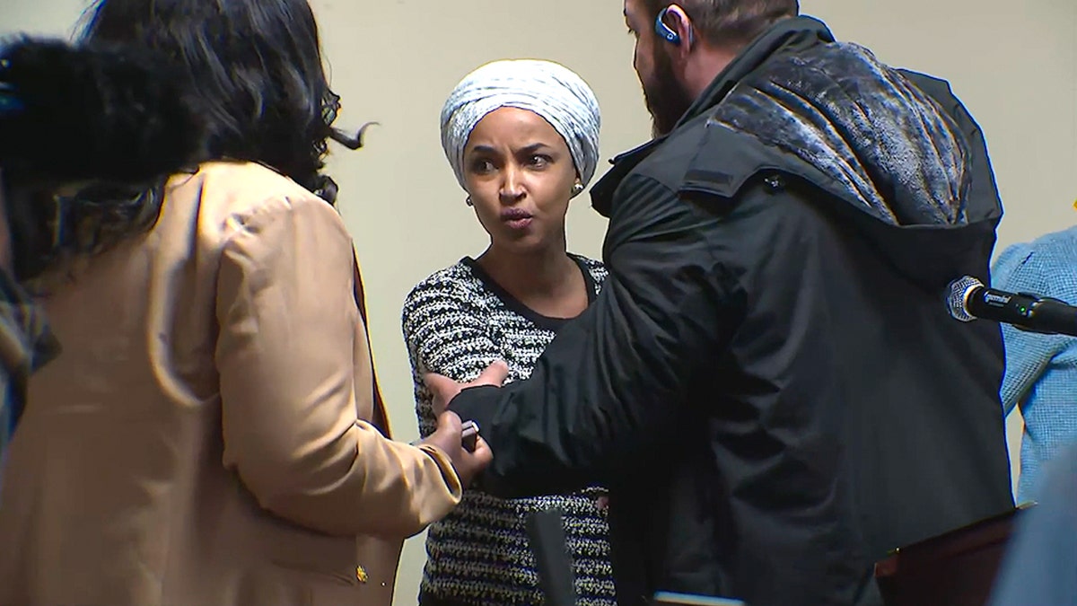 Ilhan Omar at a press conference