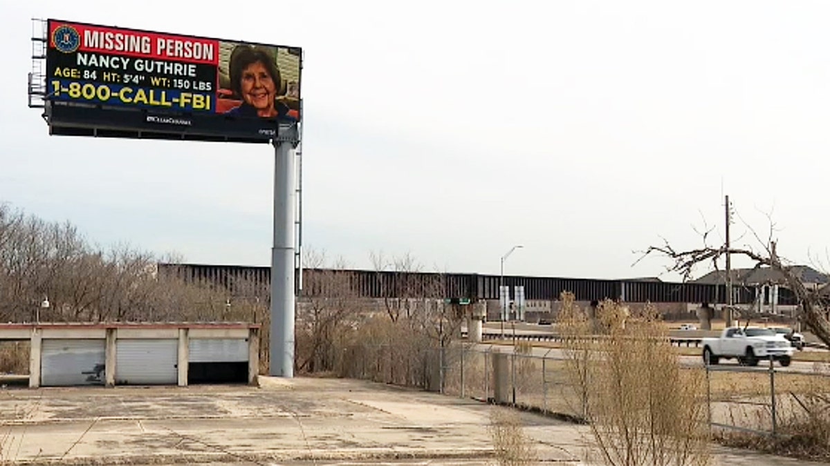 Nancy Guthrie billboard in Dallas, Texas