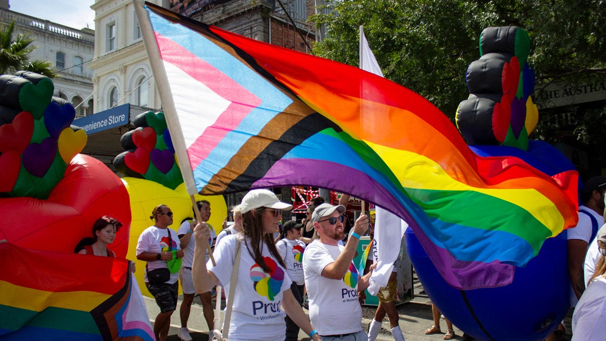 Progress Pride flag at parade