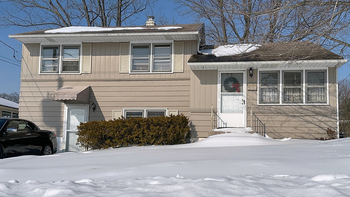 exterior of home of William Stevenson with snow on the ground
