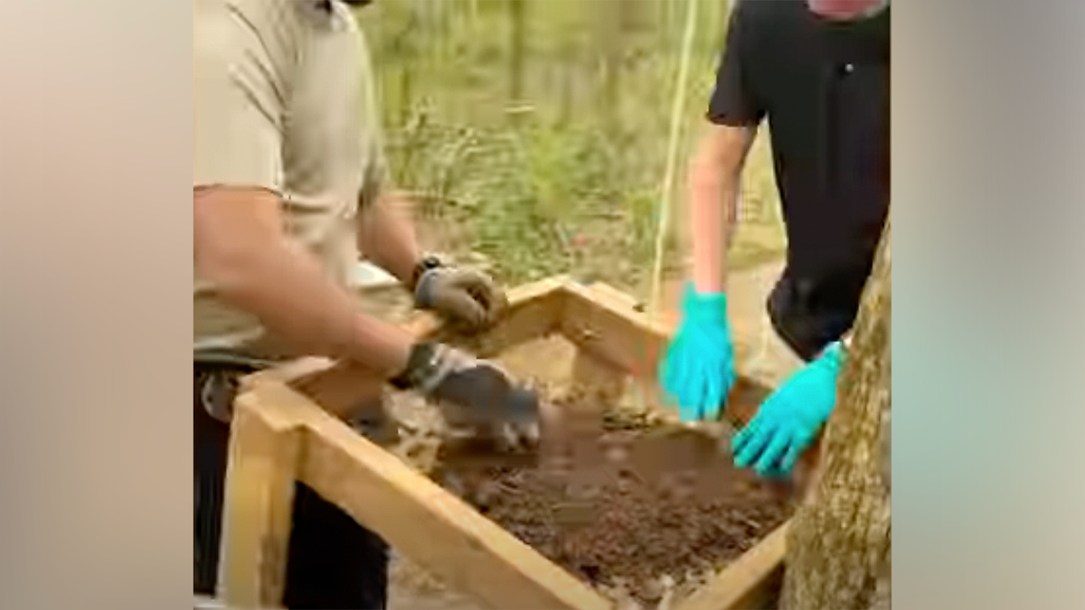 Investigators sift through soil searching for additional human remains near creek