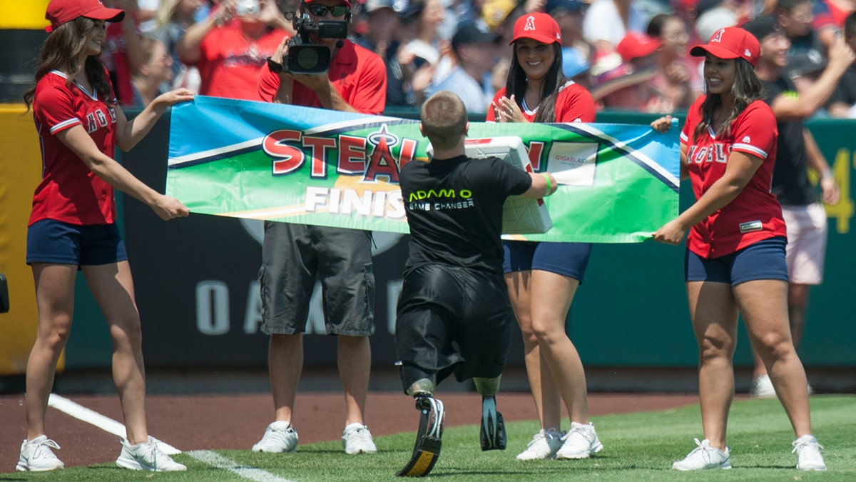 Dayton Webber playing baseball