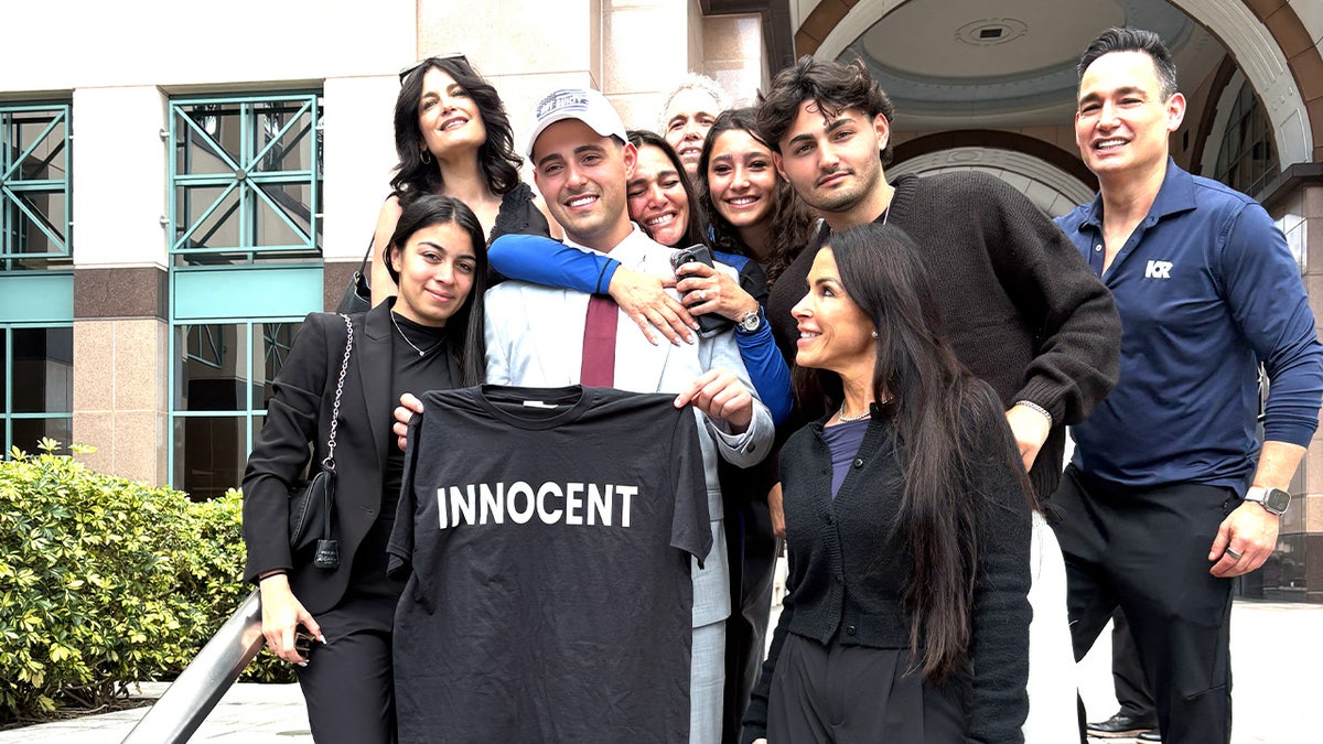 Cole Goldberg with friends and family