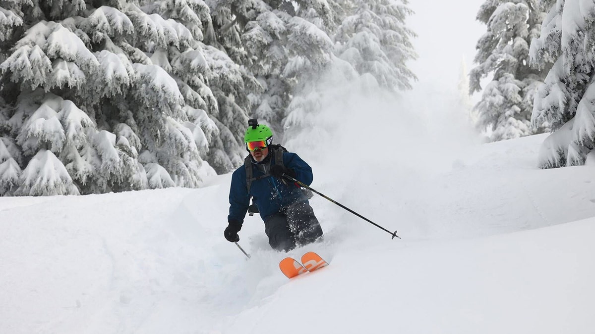 Michael Harris skiing