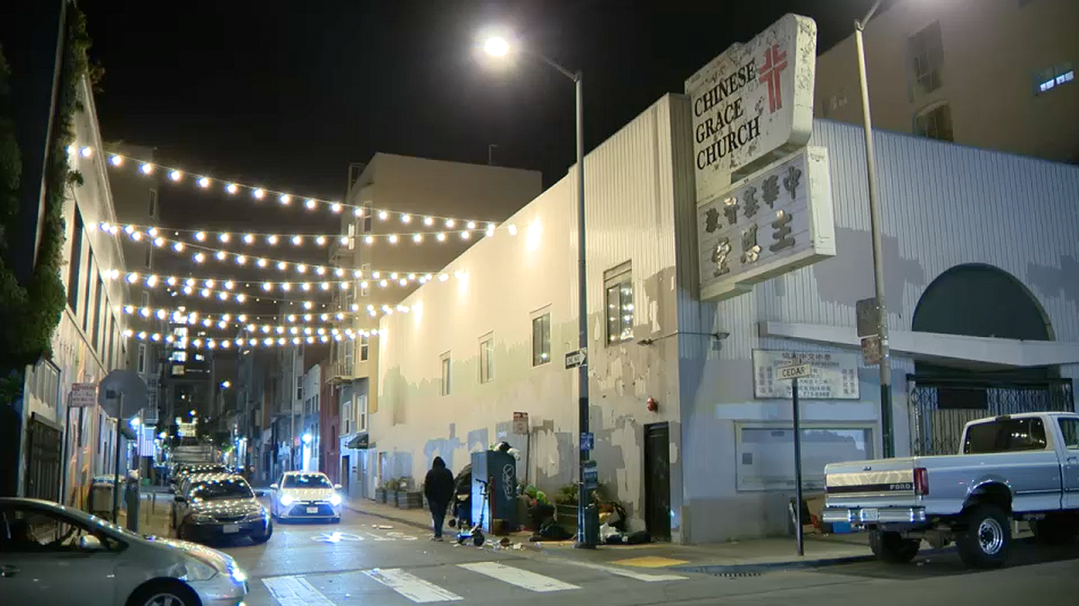 Scene near Cedar and Polk streets in San Francisco’s Tenderloin neighborhood where Mayor Daniel Lurie’s security detail was involved in a violent altercation