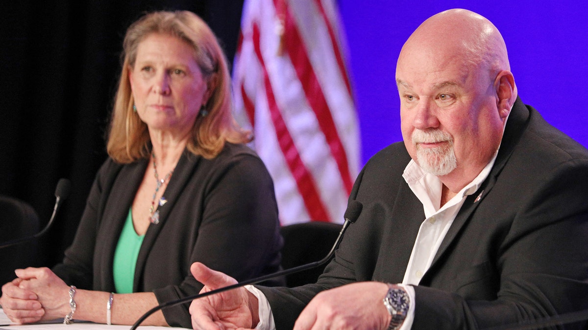 Lori Glaze, acting associate administrator, Exploration Systems Development Mission Directorate looks on as John Honeycutt, the Artemis II Mission Management Team chair