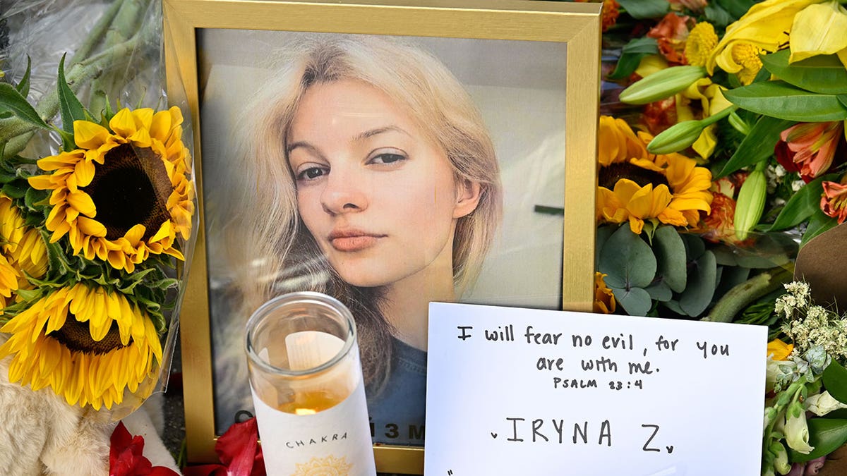 Memorial dedicated to Iryna Zarutska in Charlotte, North Carolina