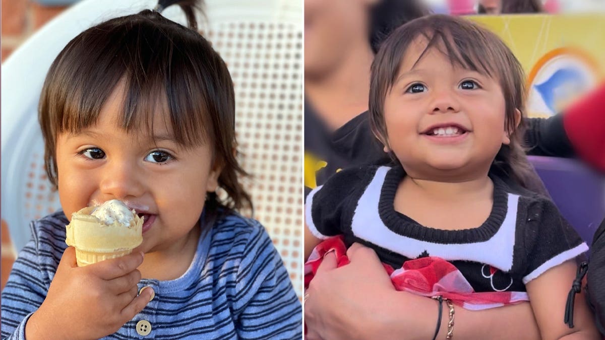 Anna pictured eating and ice cream cone and smiling