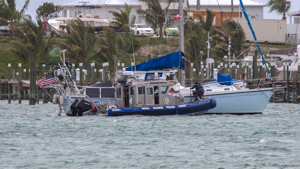 Brian Hooker's yacht is searched by Royal Bahamas Police Force in Marsh Harbour
