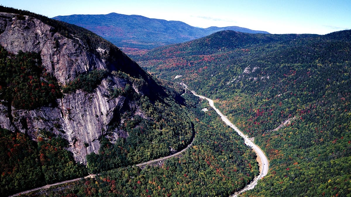 Franconia Notch and Appalachian Trail landscape in New Hampshire