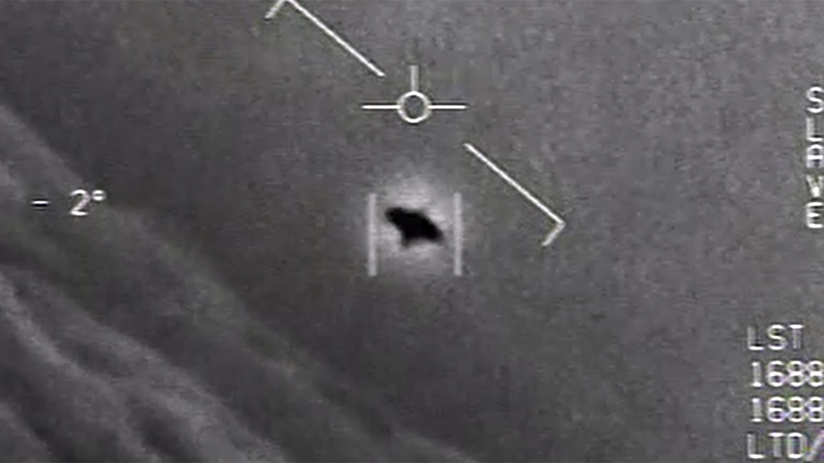 A UFO flying in the sky.