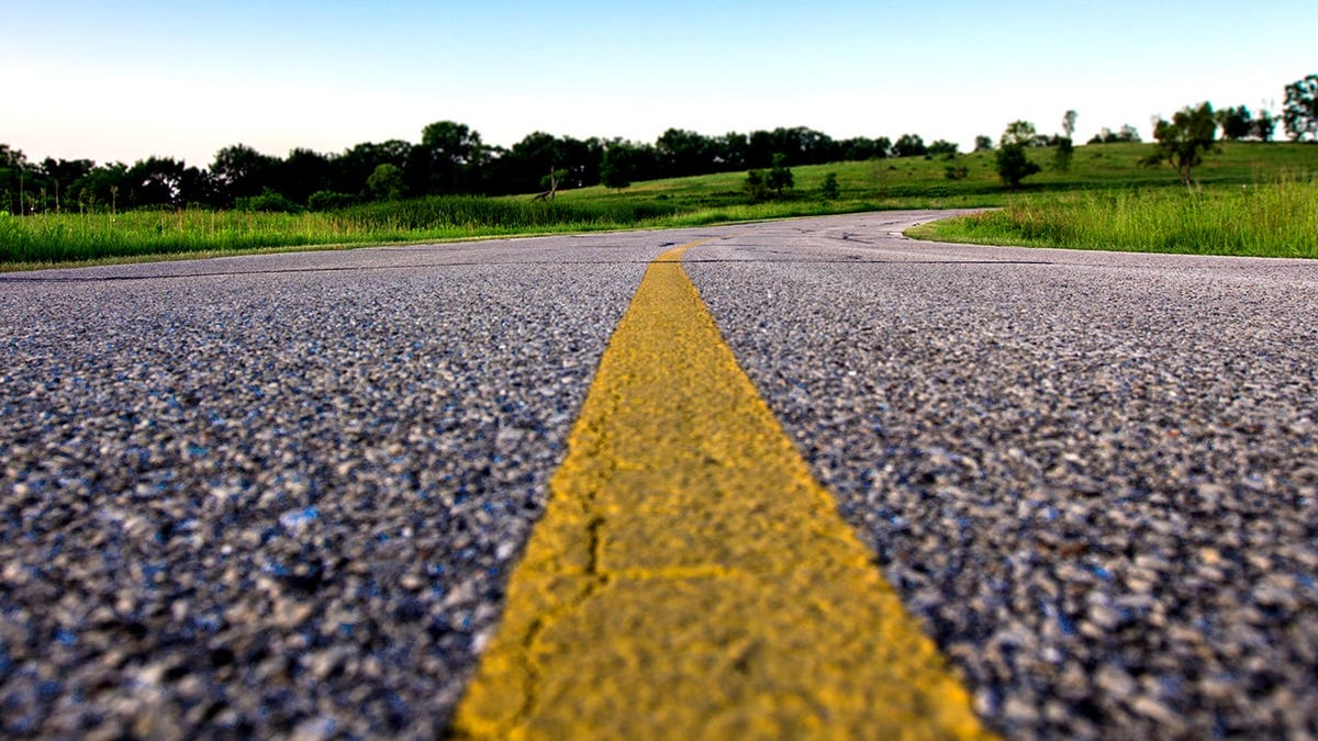 Roadway entering Retzer Nature Center in Waukesha Wisconsin