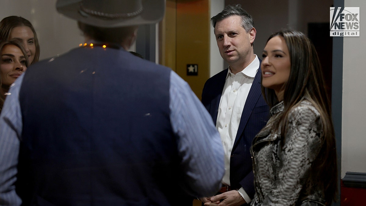 Seth Magaziner talking at a Real Housewives of Rhode Island event.