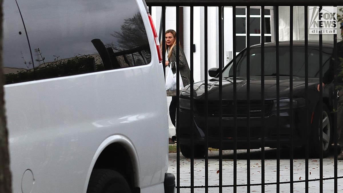 Myra Crosby exiting Colleton County courthouse in Walterboro South Carolina