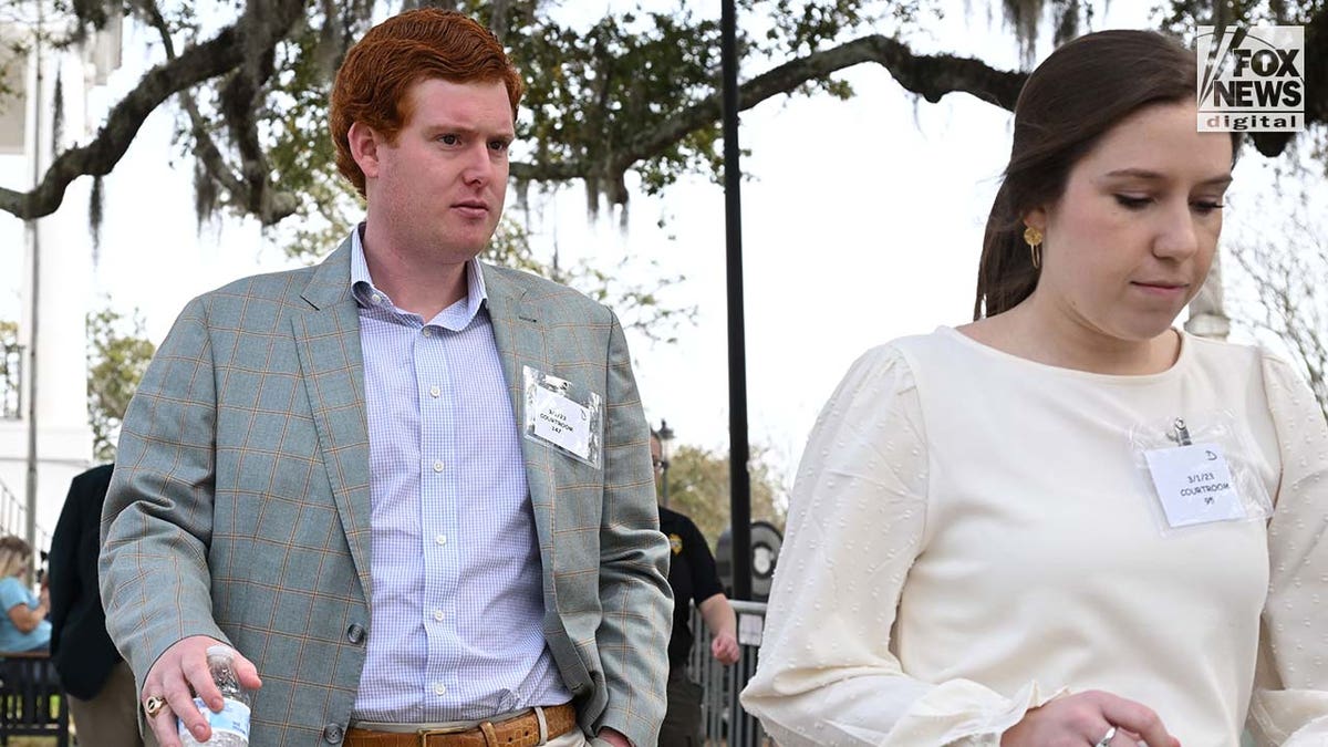 Buster Murdaugh and Brooklynn White leaving Colleton County Courthouse