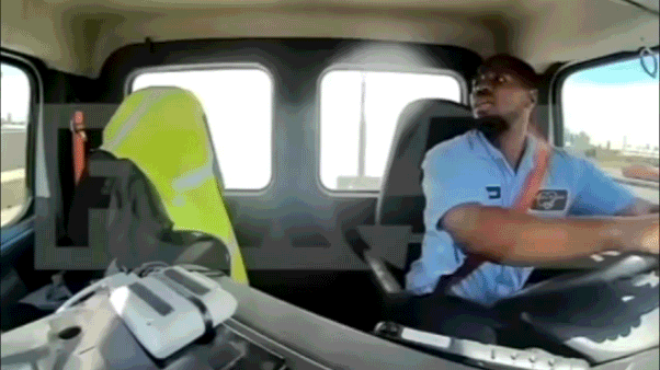 Surveillance footage shows the moment a United Airlines plane clipped a tractor trailer during its approach at Newark Liberty International Airport on Sunday, May 3, 2026.