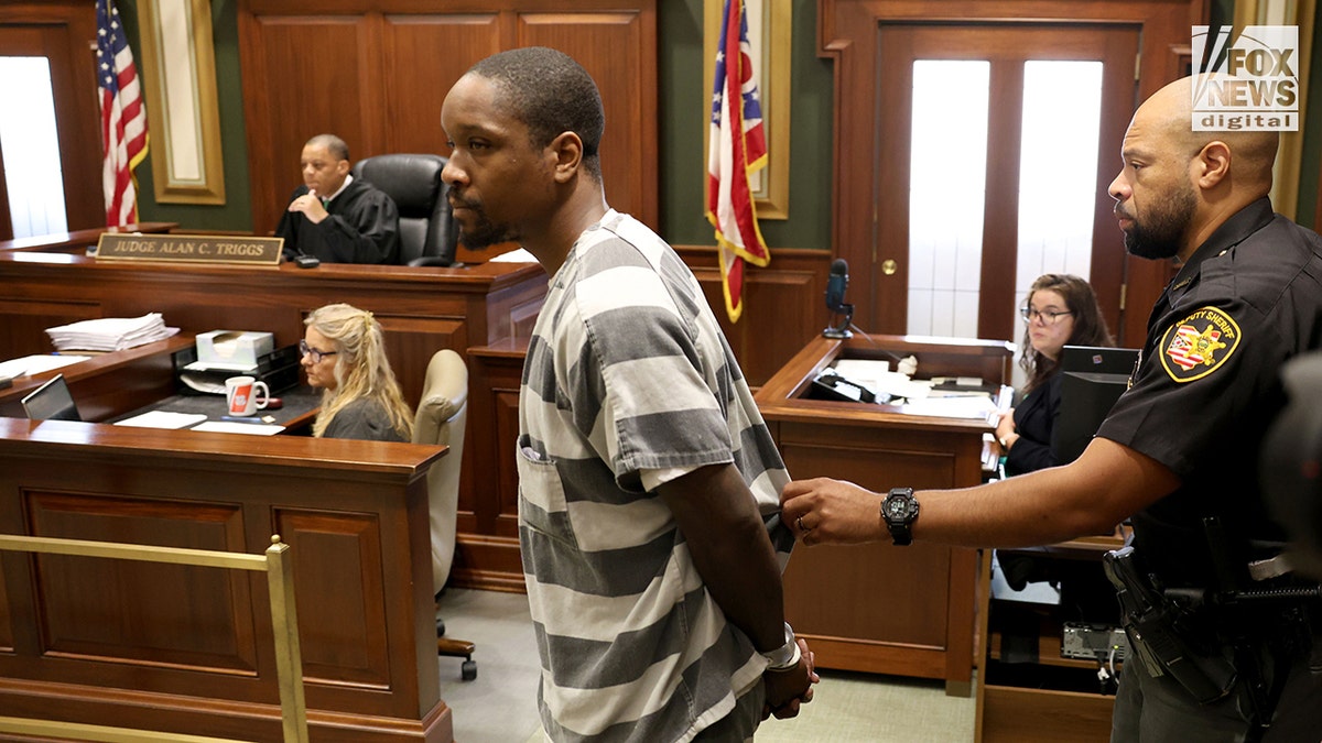 Montianez Merriwether is brought before Judge Alan Triggs in a courtroom in Cincinnati