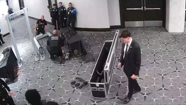 Cole Allen allegedly running past Secret Service agents.