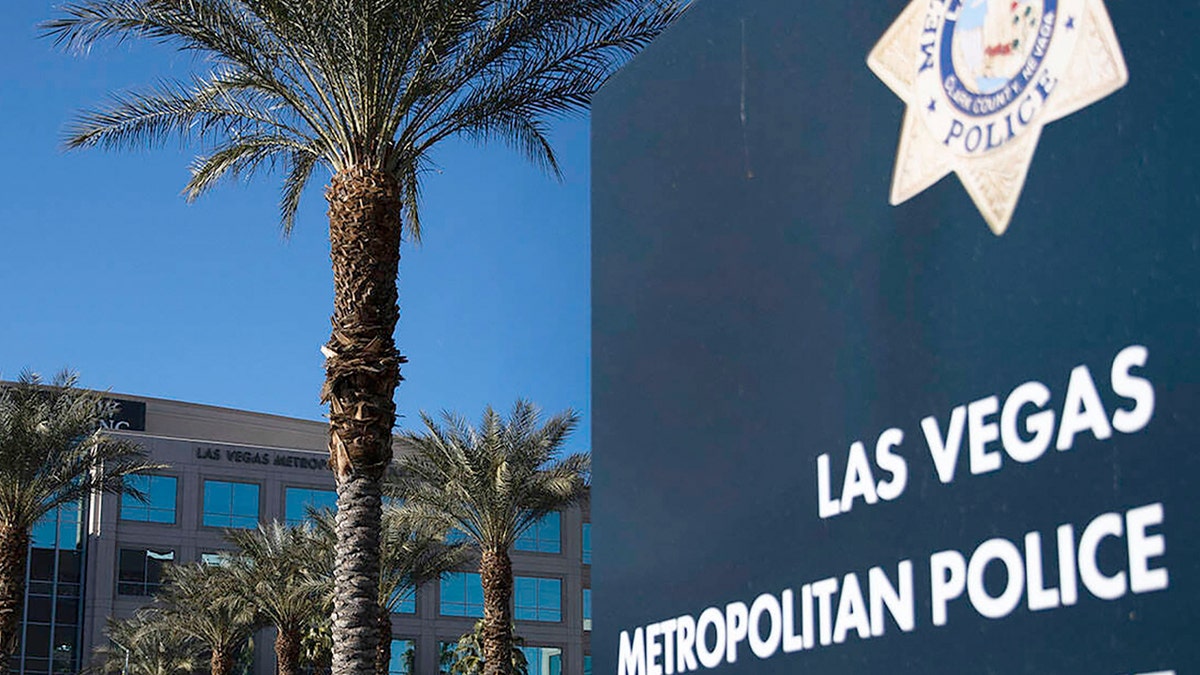 Las Vegas Metropolitan Police Department sign outside headquarters in Las Vegas Nevada