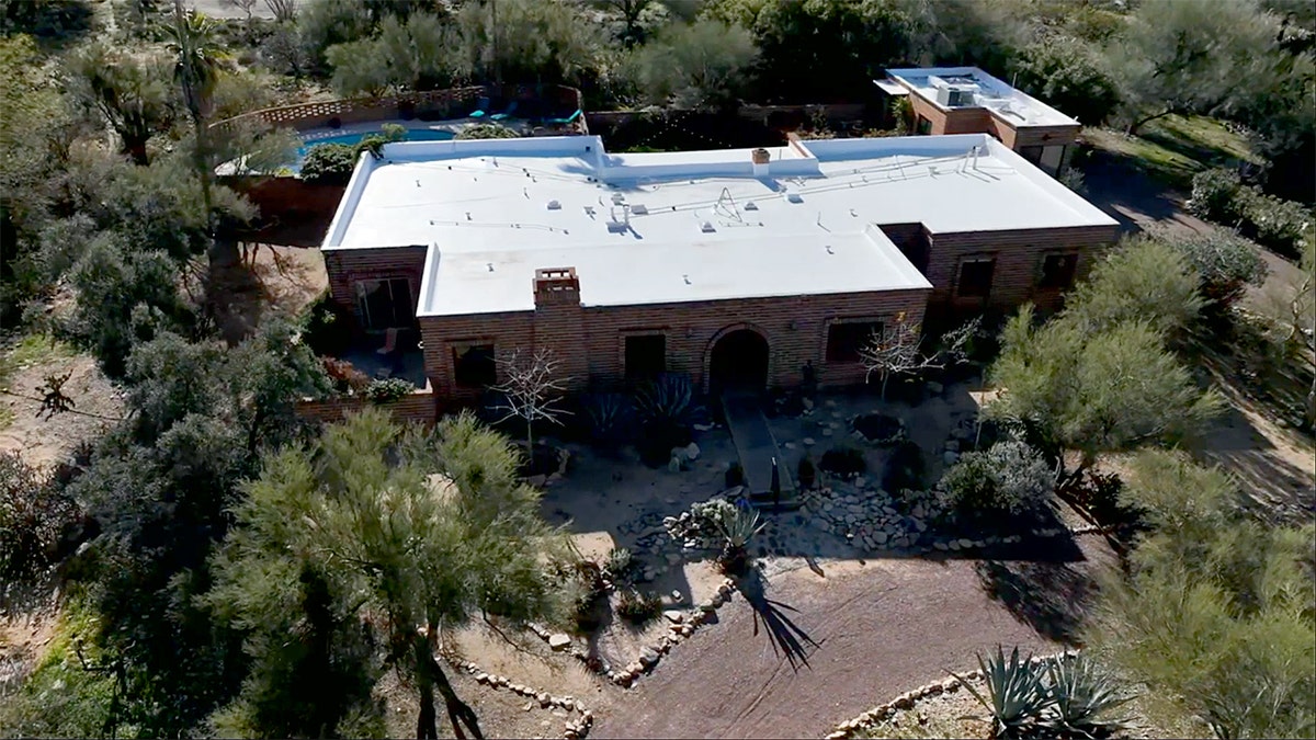 Aerial view of Nancy Guthrie's home and surrounding property in Tucson, Arizona.