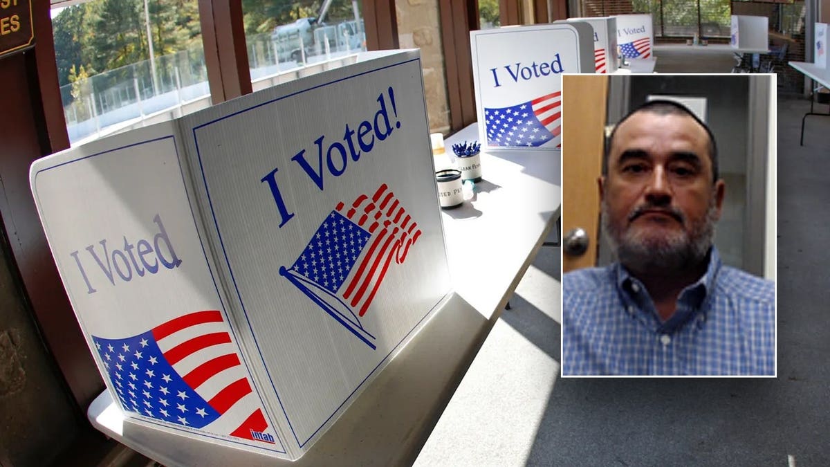Authorities say Jose Ceballos-Armendariz, shown inset, unlawfully voted in U.S. elections despite not being a citizen, according to DHS. He turned himself in to U.S. Immigration and Customs Enforcement on Wednesday.