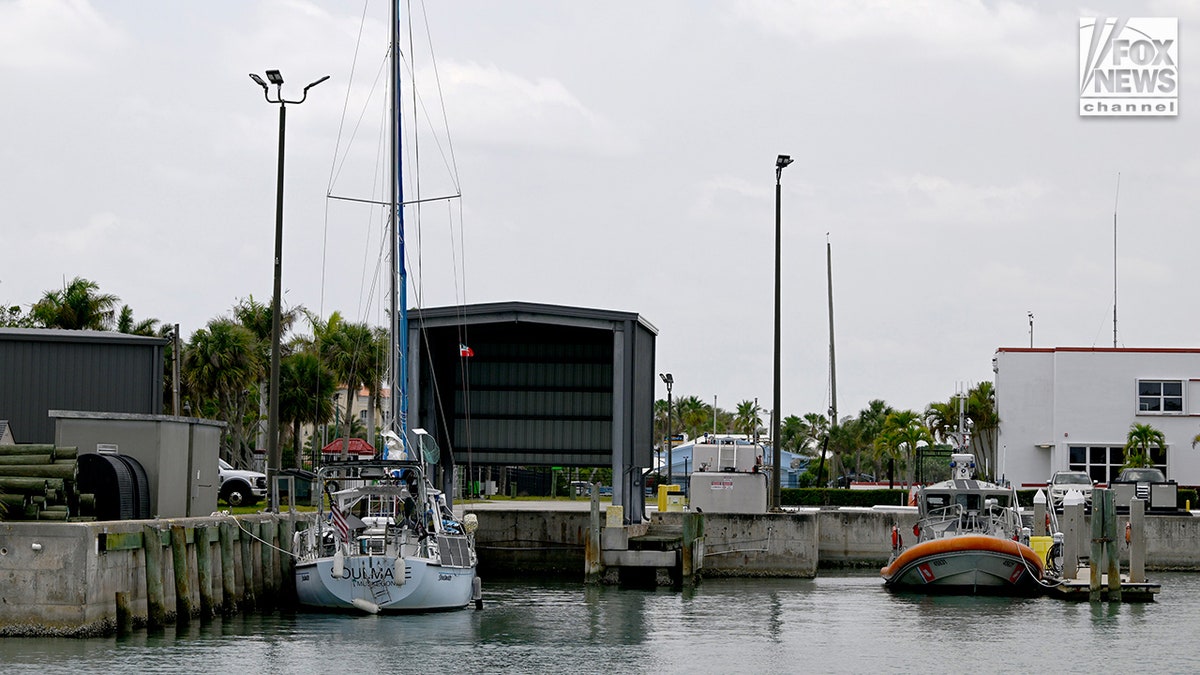 The yacht Soulmate moored at the U.S. Coast Guard station in Fort Pierce, Florida.