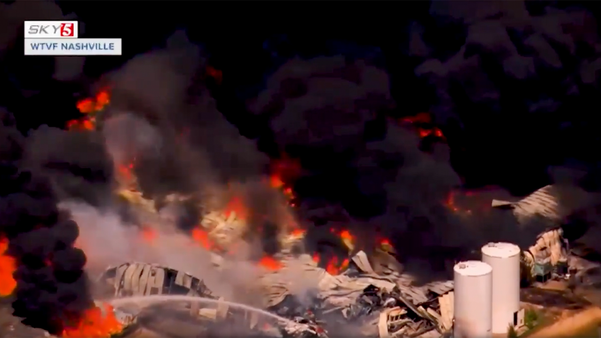 fire and black smoke