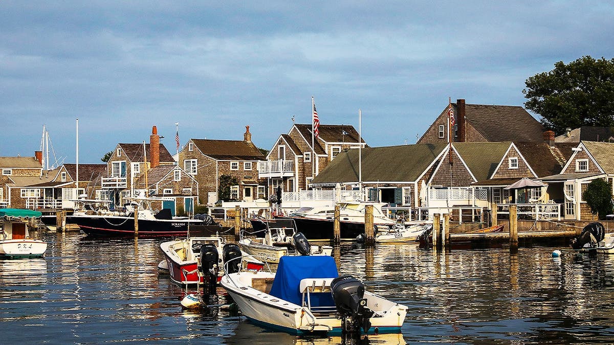 Boats in the harbor in Nantucket