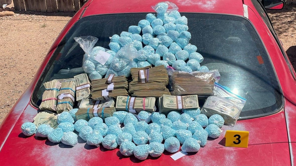 Fentanyl pills confiscated in New Mexico on April 28, 2025.