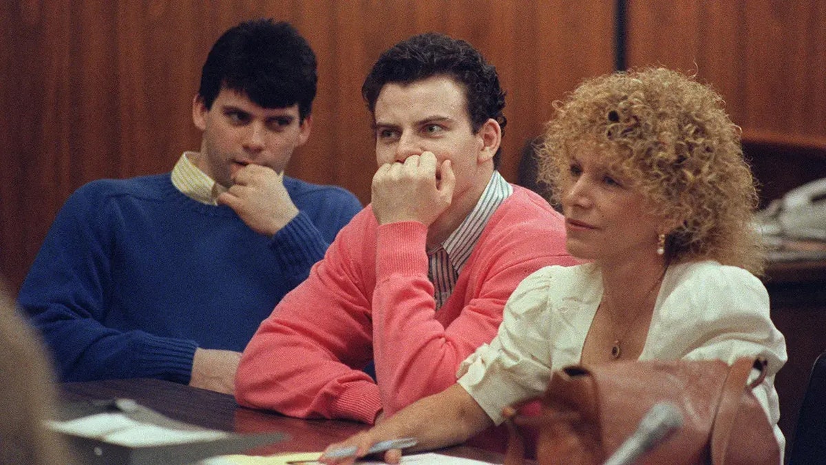 Erik Menendez and his brother Lyle Menendez sitting together in Beverly Hills